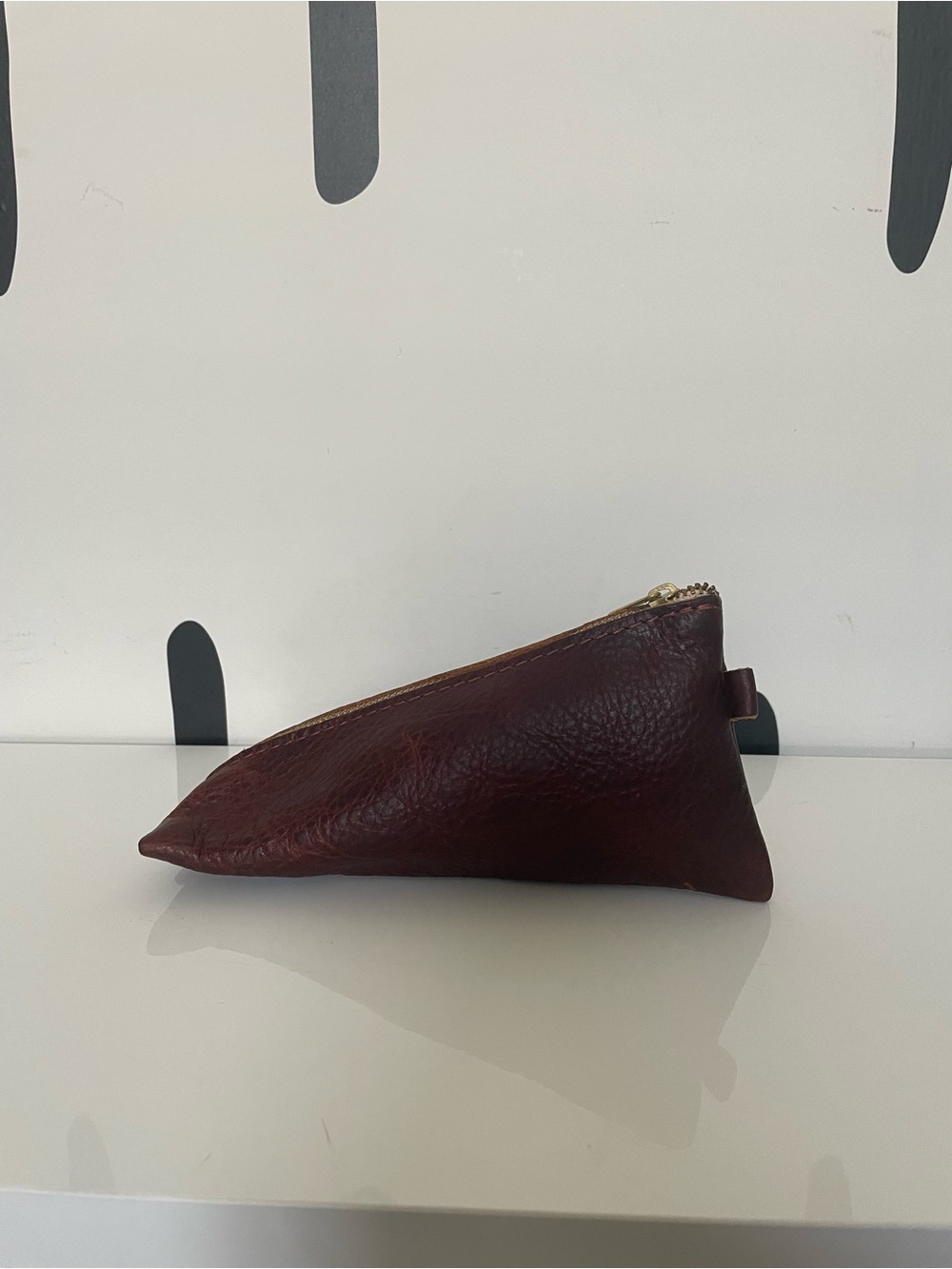 Portland Leather Maroon Zip Pouch